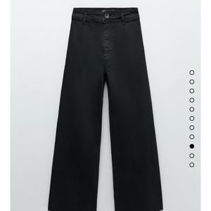 Zara Marine Straight high rise wide leg jeans